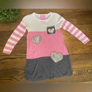 Design History Sweaterdress w/ Sequin Hearts Sz 3T